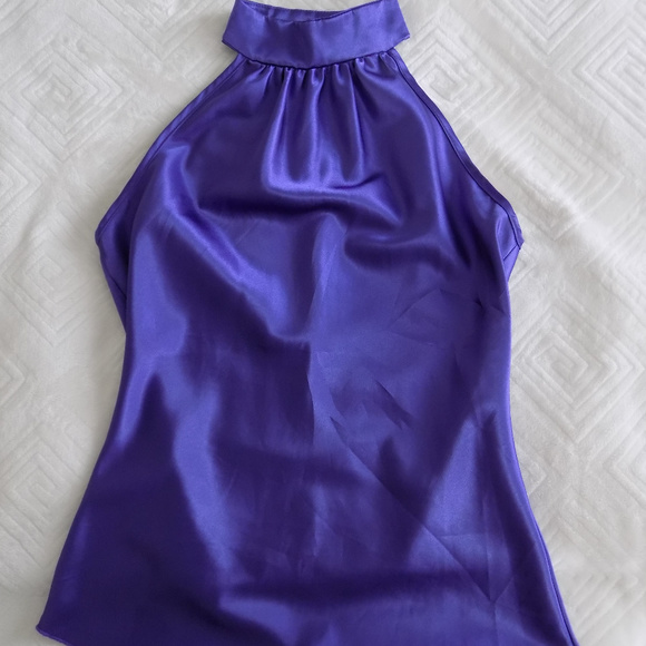 April Tops - Purple Satin Top